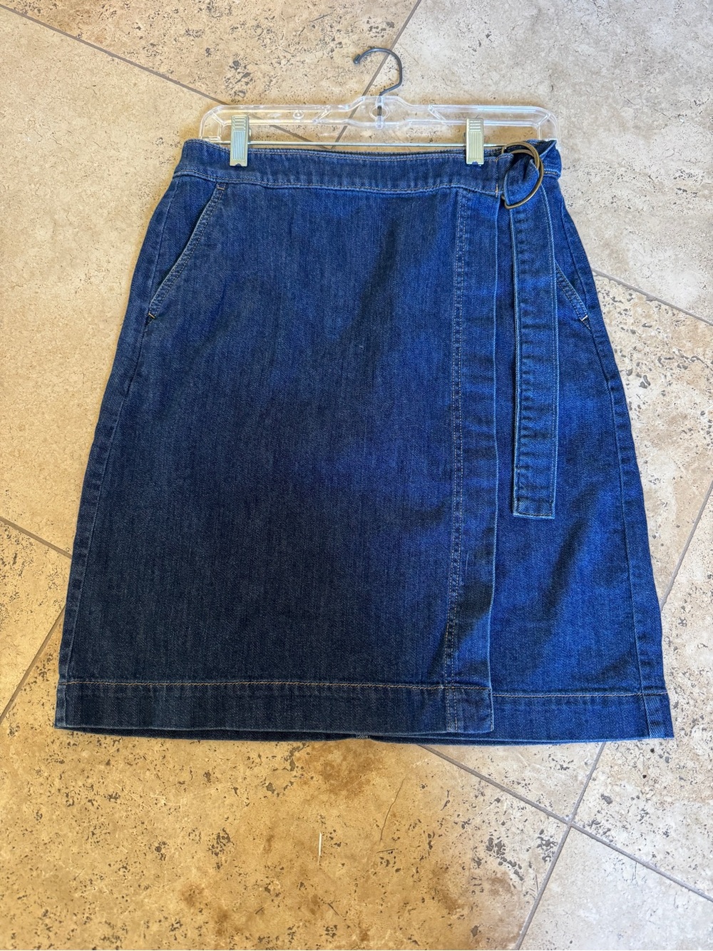 Banana Republic Dark Blue Denim Wrap Pencil Skirt